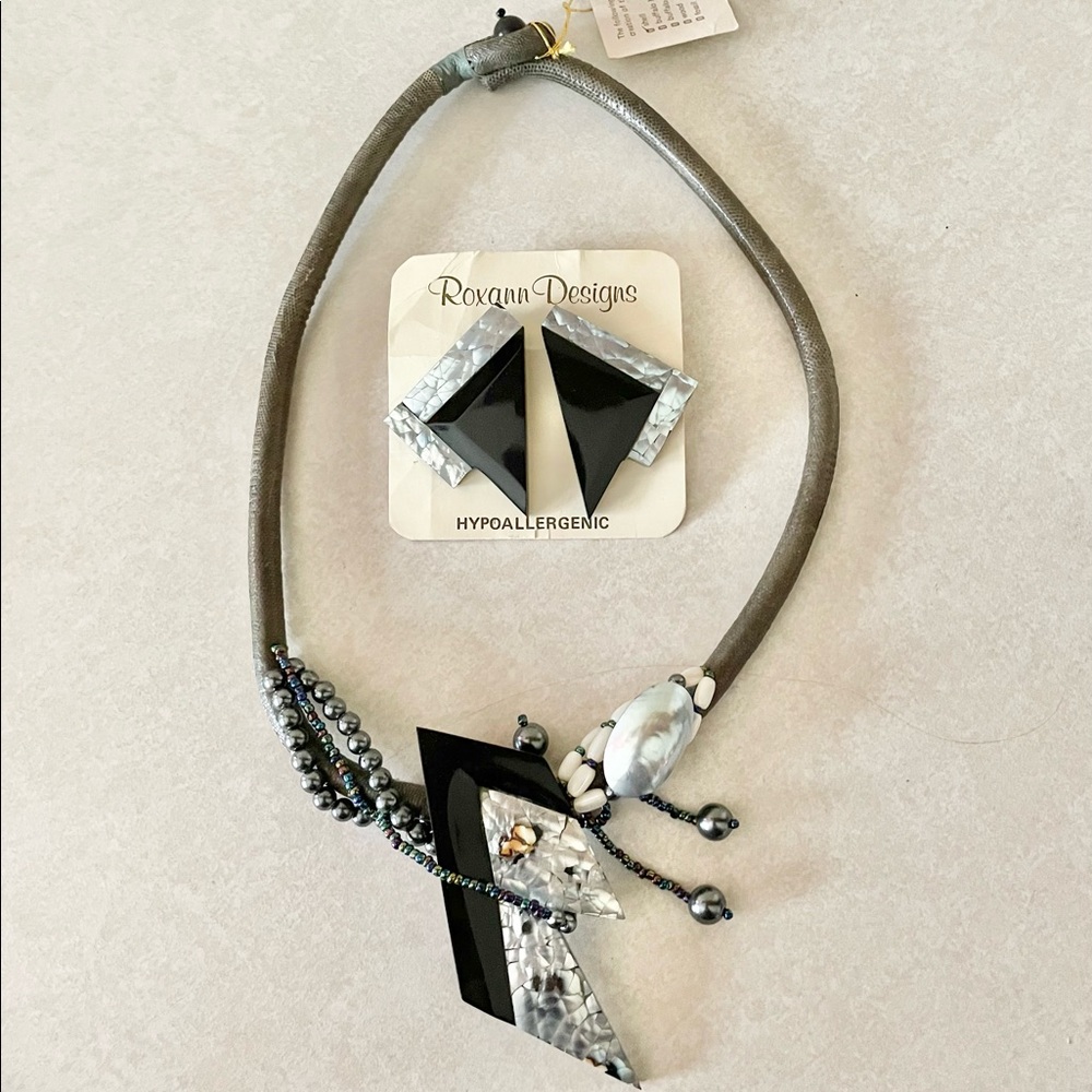 Roxann Designs Vintage Necklace Earrings Set